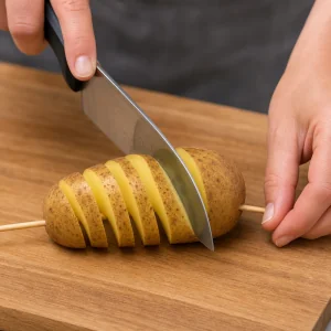 Crispy Baked Potato Spirals with Garlic Herb Butter
