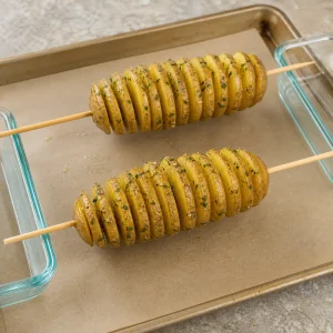Crispy Baked Potato Spirals with Garlic Herb Butter