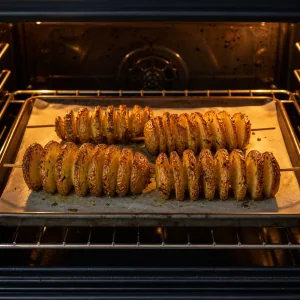 Crispy Baked Potato Spirals with Garlic Herb Butter