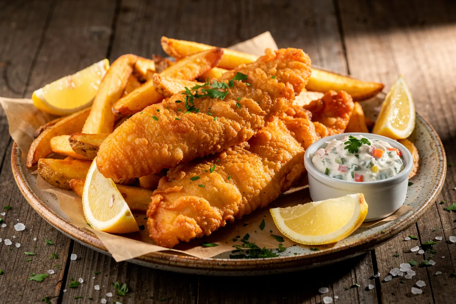 Crispy Beer-Battered Fish with Triple-Cooked Hand-Cut Chips