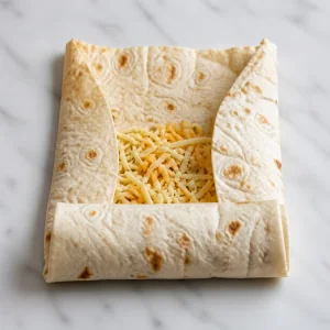 Lavash folded around the cheese filling into a tight roll