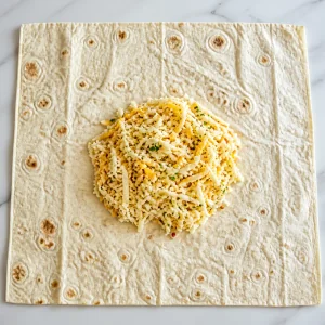 Shredded mozzarella and cheddar mixed with parsley and pepper flakes