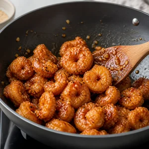 Crispy fried shrimp tossed in sticky honey-garlic glaze.