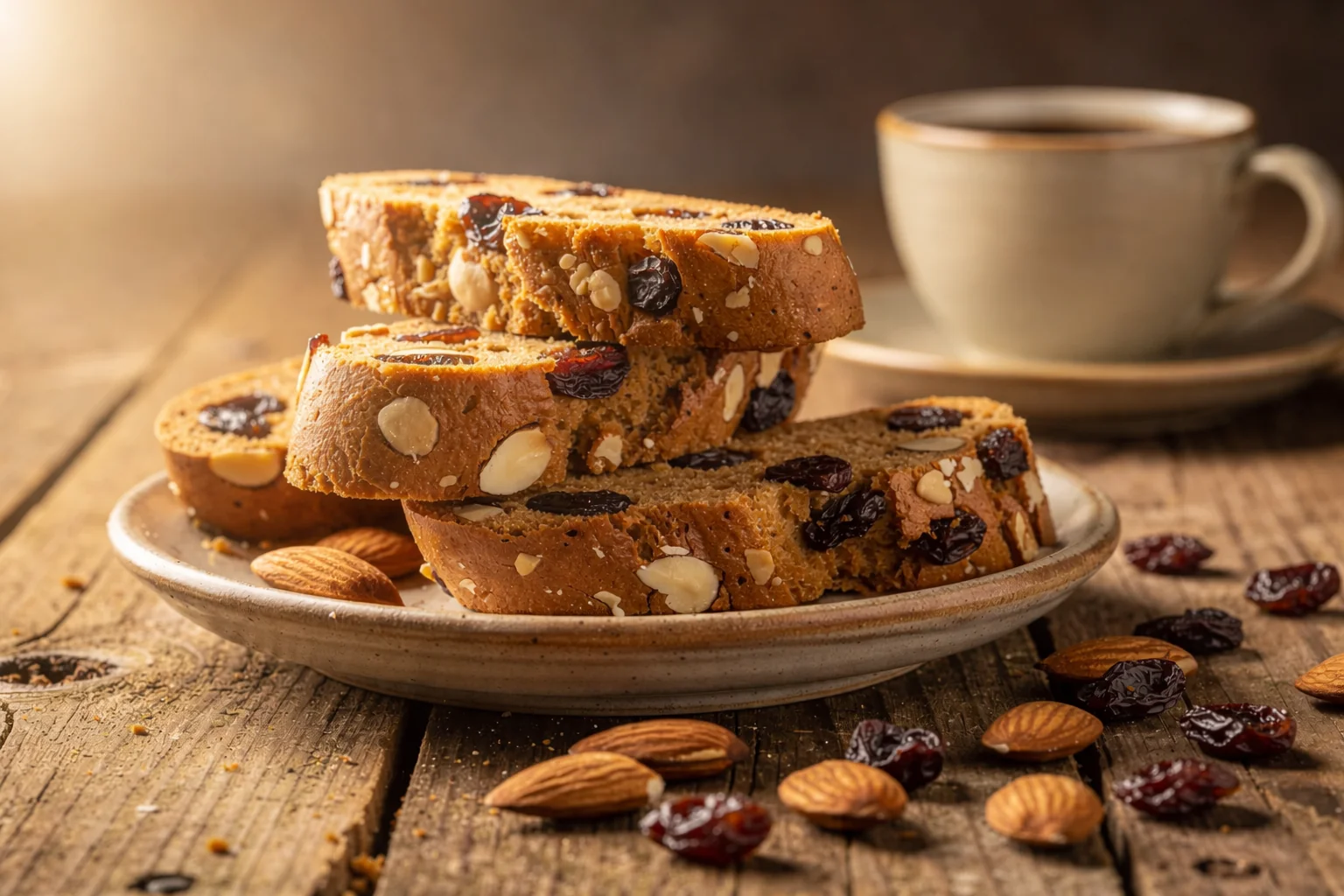 Crunchy Almond and Raisin Homemade Tea Rusks Recipe