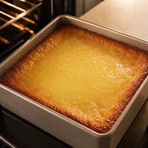 Запеченное масляное моти в форме с золотистыми хрустящими краями
