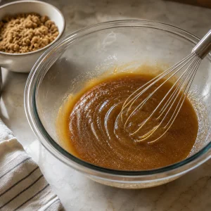 Brown sugar whisked into melted butter