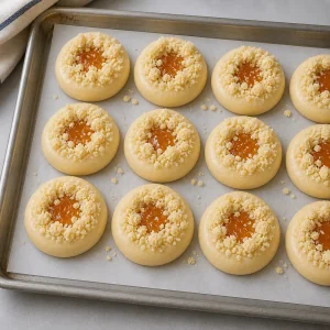 Kolache à l'abricot avec miettes avant cuisson