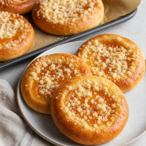 Finished apricot kolache with sweet crumb topping
