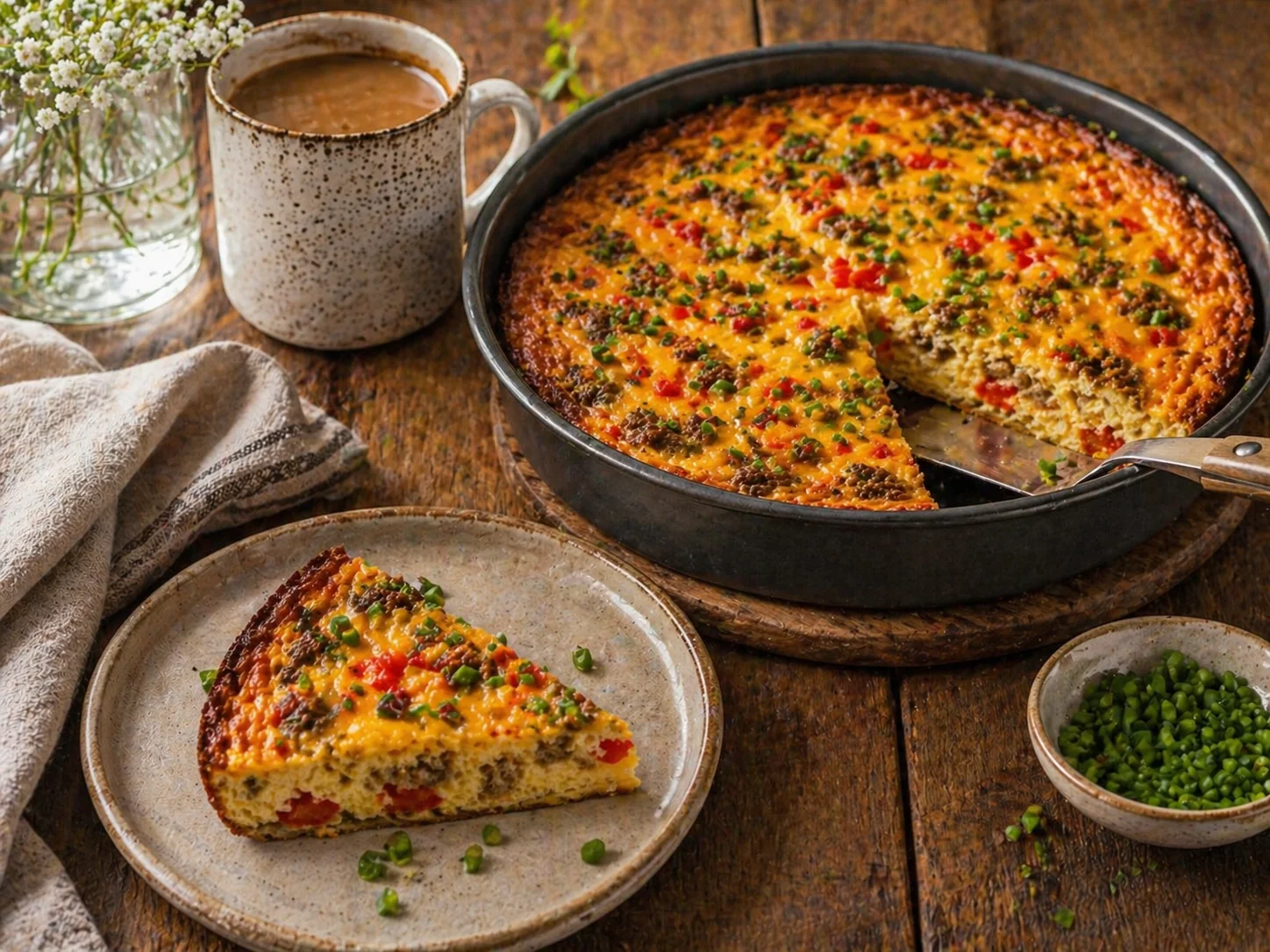 Easy Air Fryer Breakfast Frittata with Sausage and Peppers - alternate view 4