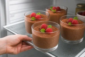 Set chocolate mousse chilled in the refrigerator before serving