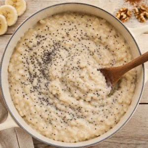 Chiasamen in cremigem Bananen-Milchreis