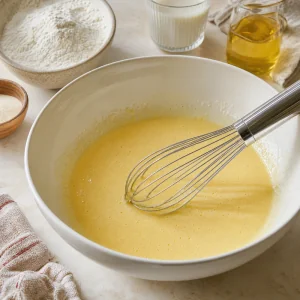 Eier und Zucker zu einer hellen Masse verquirlt