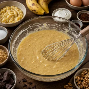 Feuchte Bananenmischung glatt verruehrt