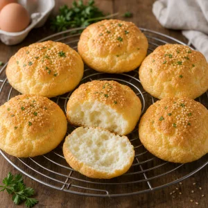 Pane nuvola dorato in raffreddamento con uno aperto