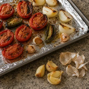 Salsa Casera de Tomates Asados y Chiles Tatemados