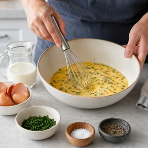 Frittata de Salmón Ahumado y Espárragos con Queso de Cabra