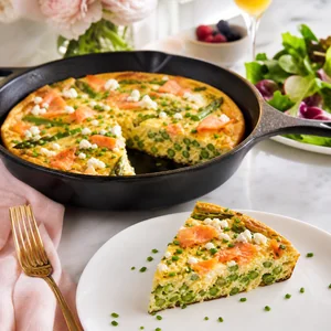 Smoked Salmon and Asparagus Frittata with Goat Cheese