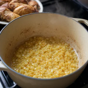 Chopped onions cooking until soft and golden