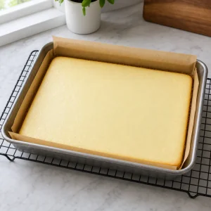 Plaque au fromage frais cuite refroidissant dans le moule
