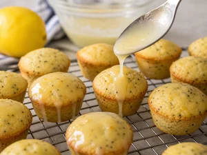 Glazed Lemon Poppy Seed Mini Muffins for Church Fellowship