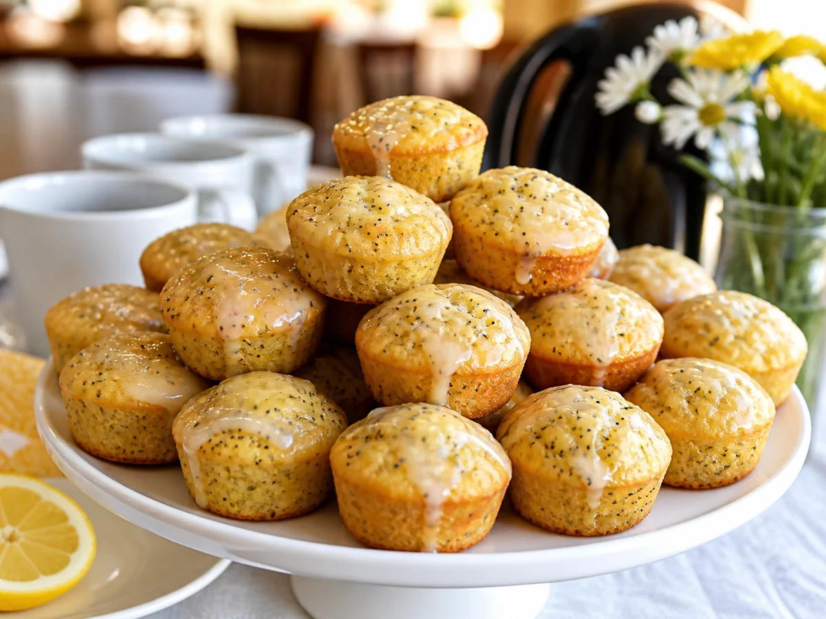 Glazed Lemon Poppy Seed Mini Muffins for Church Fellowship