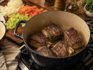 Red Wine Braised Short Ribs with Creamy Parmesan Polenta