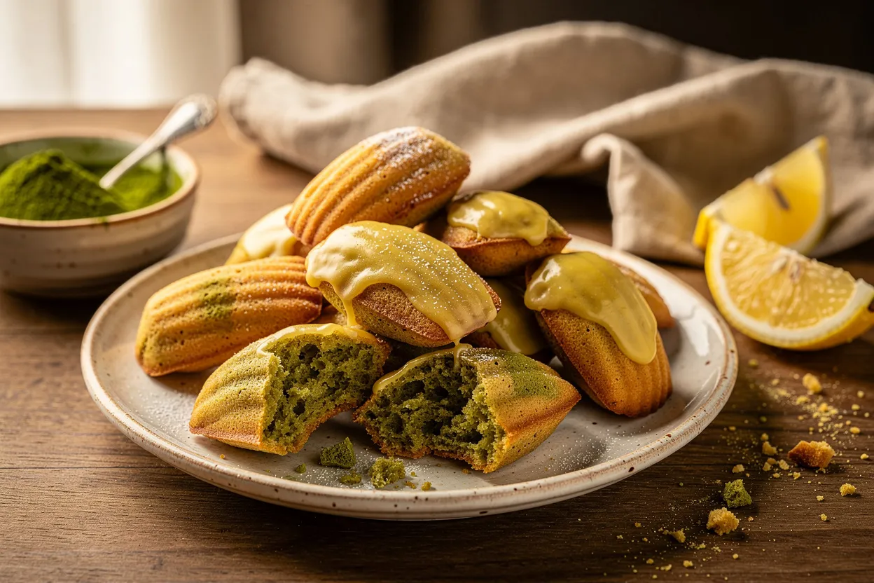 Green Tea Madeleines with Lemon Glaze — French Tea