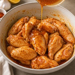 Ali di pollo coperte con marinata affumicata al limone