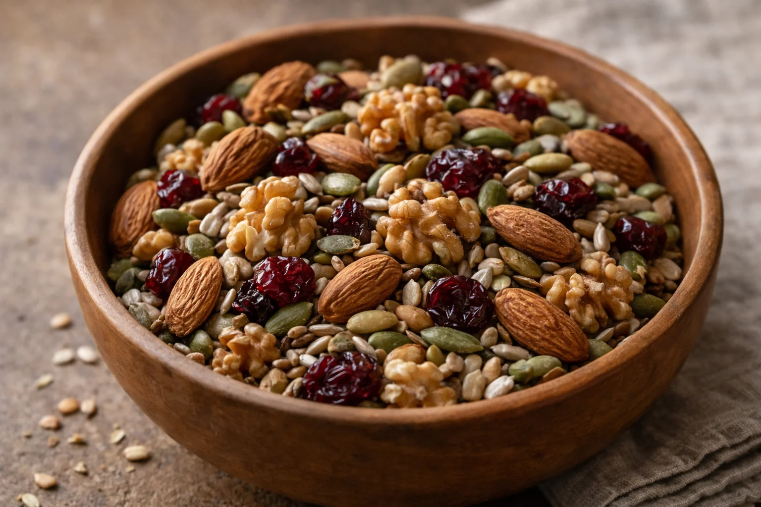 Healthy Low-Sugar Nut and Seed Snack Mix