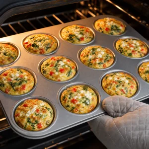 Wytrawne muffiny jajeczne pieczone do sciecia z lekko zlocistymi wierzchami