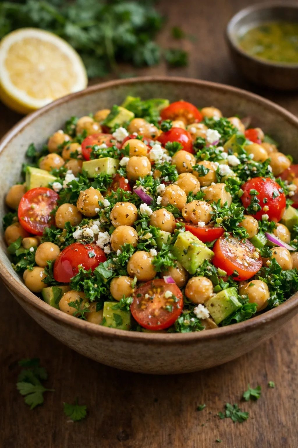 High-Protein Vegetarian Chickpea Salad for Lunch