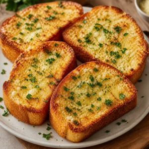 Homemade buttery garlic Texas toast with parsley