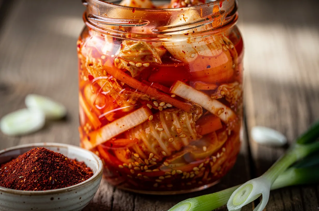 Kimchi végétarien maison au gochugaru et graines de sésame