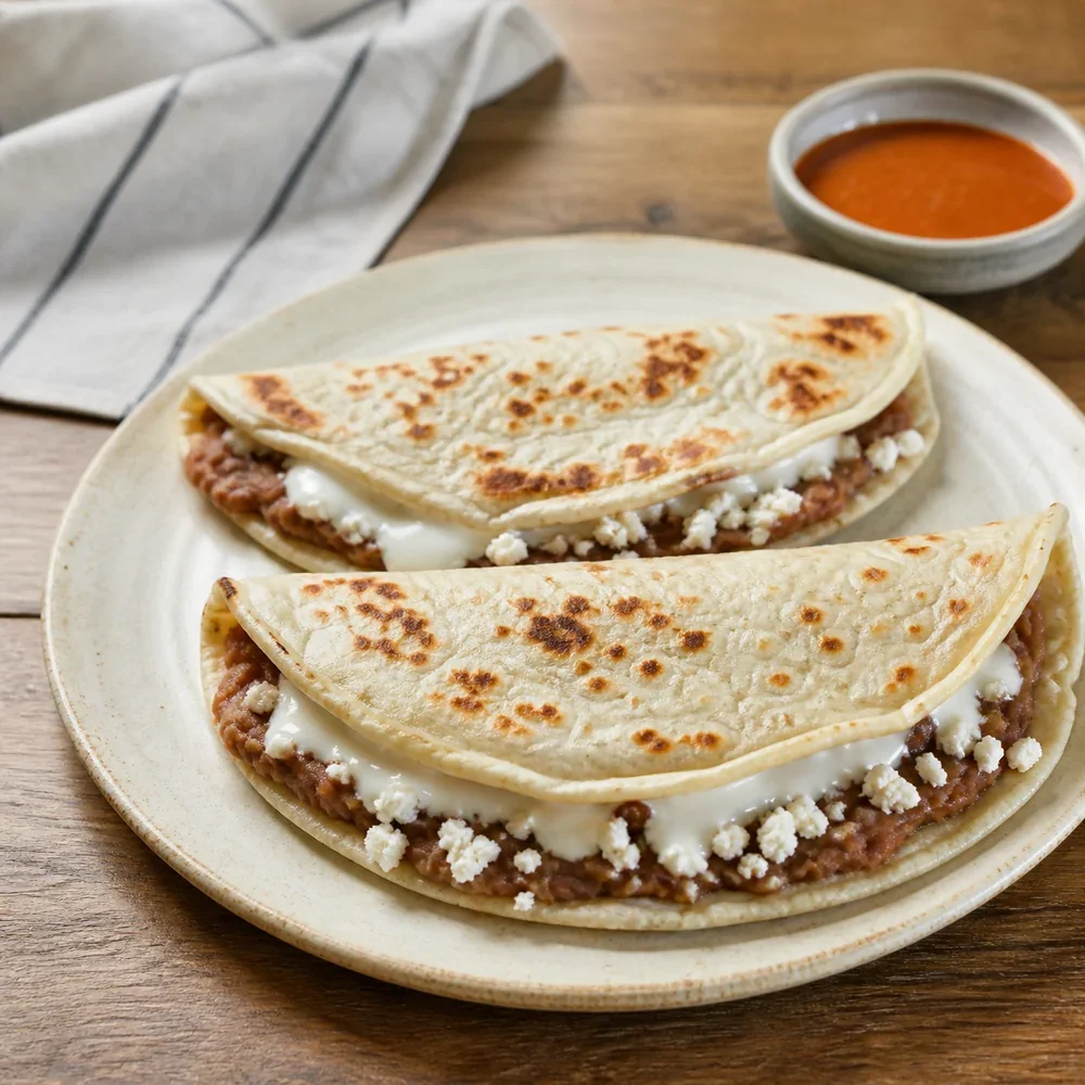 Baleadas honduregne pronte con fagioli, formaggio e crema