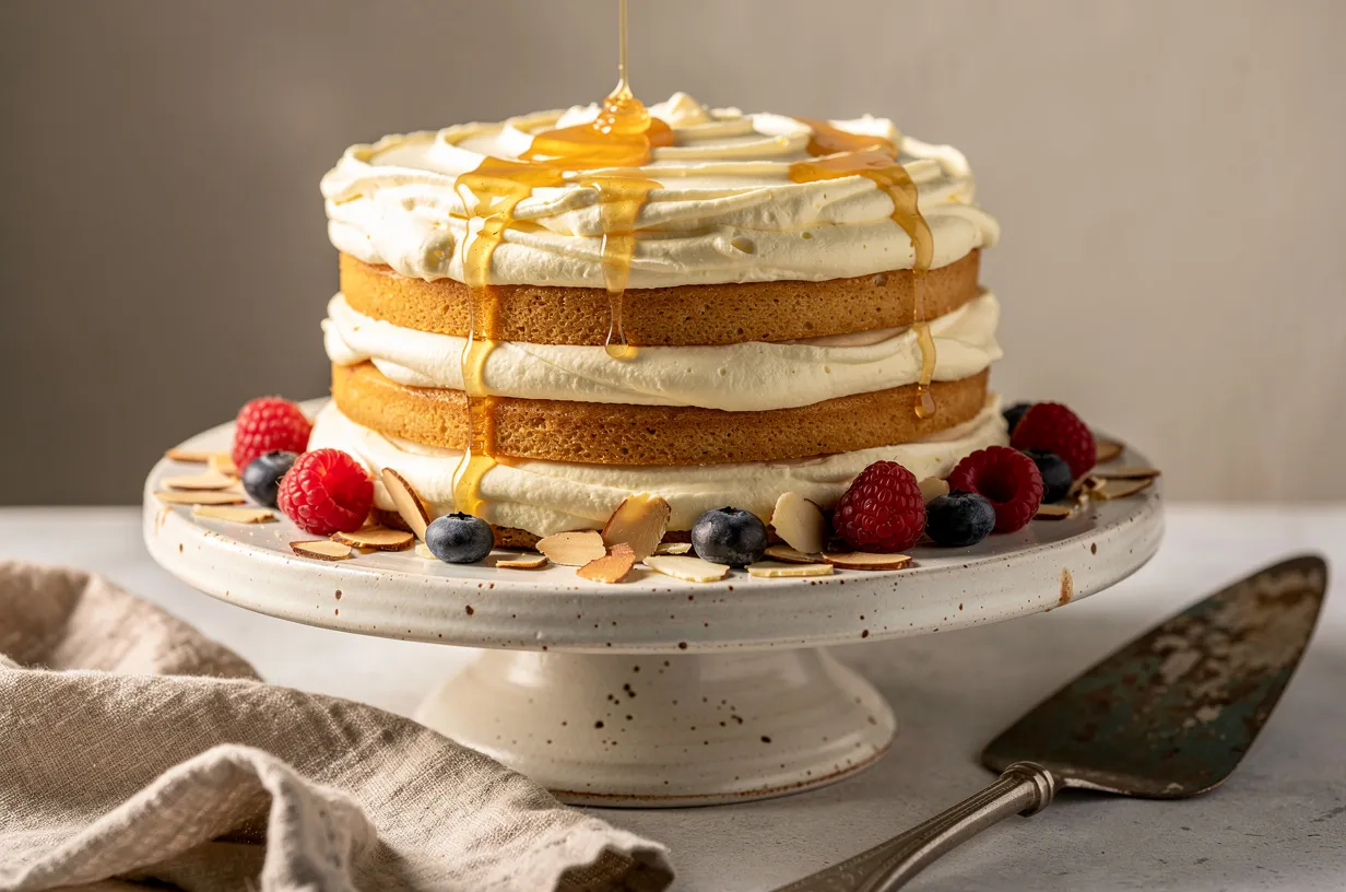 Honey Layer Cake with Mascarpone Cream and Citrus Zest