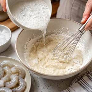 Knusprige Bubble Shrimps mit scharfem Honig-Glaze