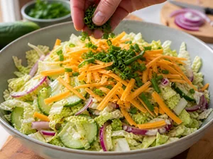 Crunchy Napa Cabbage and Cucumber Salad with Sharp Cheddar