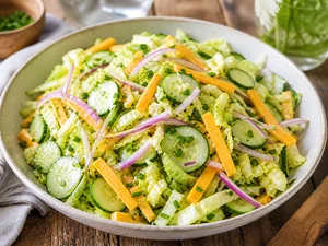 Crunchy Napa Cabbage and Cucumber Salad with Sharp Cheddar