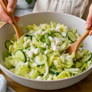 Crunchy Napa Cabbage and Cucumber Salad with Feta