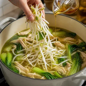 Ginger Chicken Soup with Fresh Mung Bean Sprouts