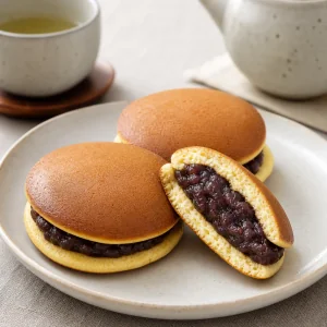 Dorayaki terminados con relleno de judía roja