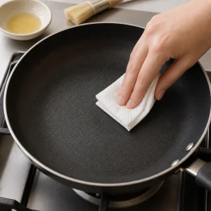 Natłuszczona patelnia wycierana do dorayaki
