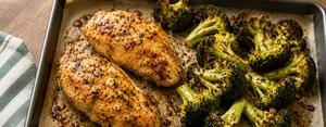 Lemon Garlic Chicken and Quinoa Bowls with Roasted Broccoli