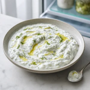 Salsa allo yogurt e alle erbe riposata con olio d’oliva