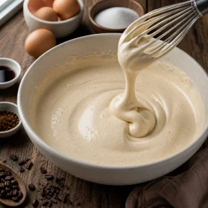 Melange oeufs espresso pale coulant en rubans