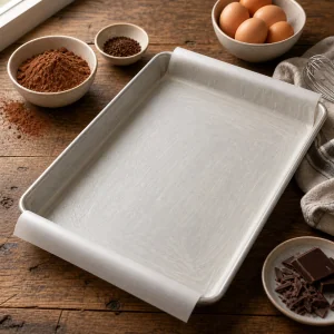Plaque chemisee de papier prete pour la pate mocha
