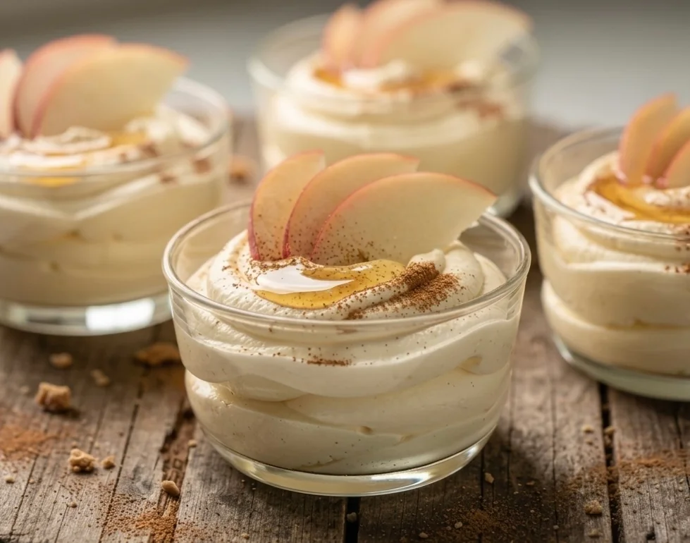 Light Whipped Apple Mousse with Cinnamon-Honey Drizzle