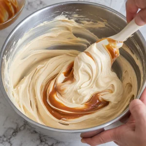 Chilled caramel folded into soft whipped cream