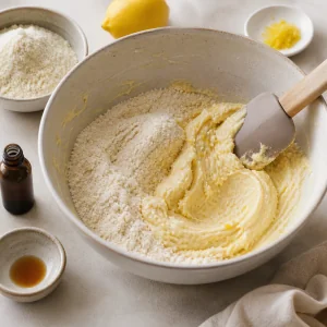 Creamy butter dough mixed with lemon zest