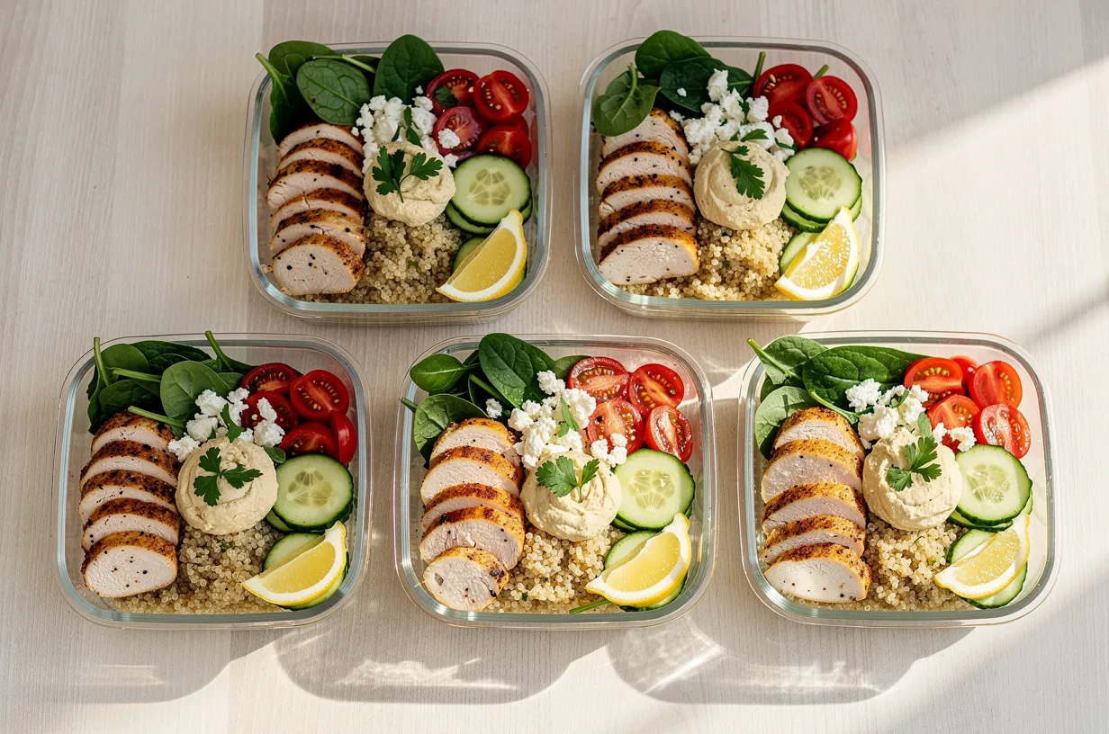 Make-Ahead Chicken & Veggie Lunch Bowls for Family